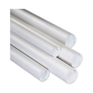 C5-SS122 - 2 x 18 HD White Mailing Tube w/ End Caps 12/cs